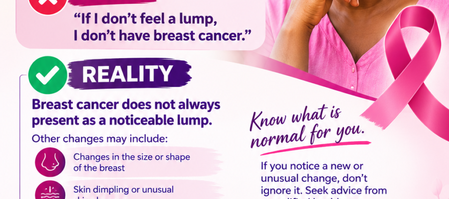 Breast Cancer Myth vs Reality Awareness Poster